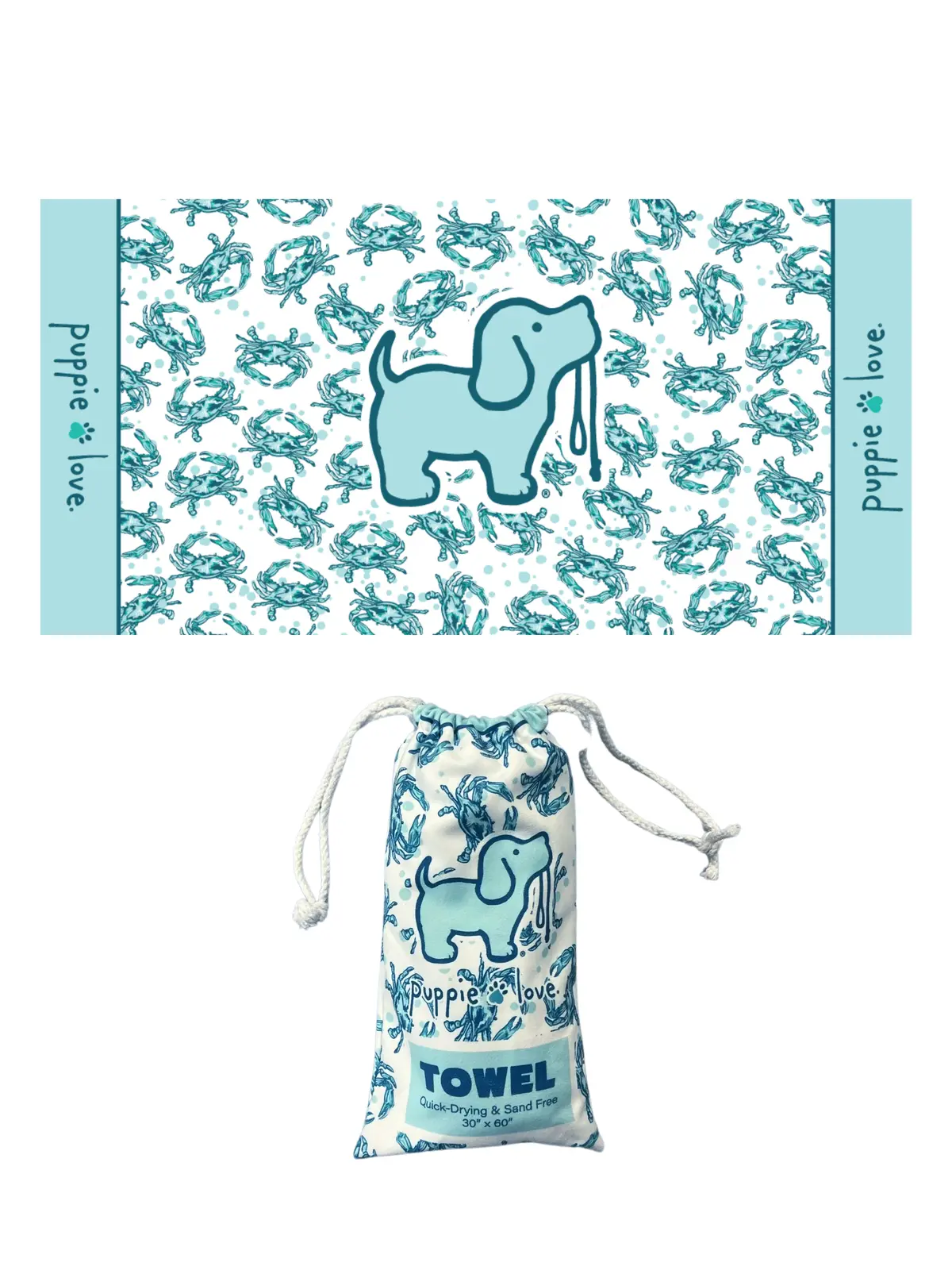 Crab Pattern Pup Towel 1