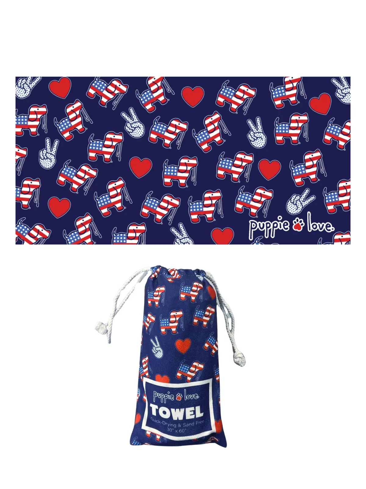 Peace, Love, Puppies Towel 1