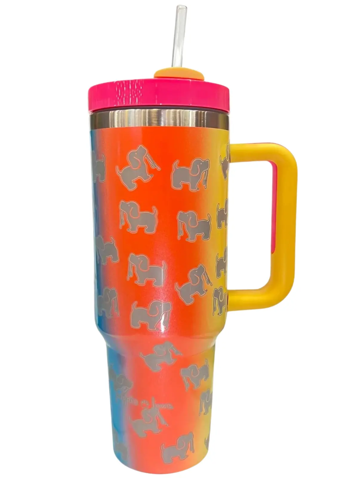 40Oz Stainless Tumbler, Rainbow Ombre 1