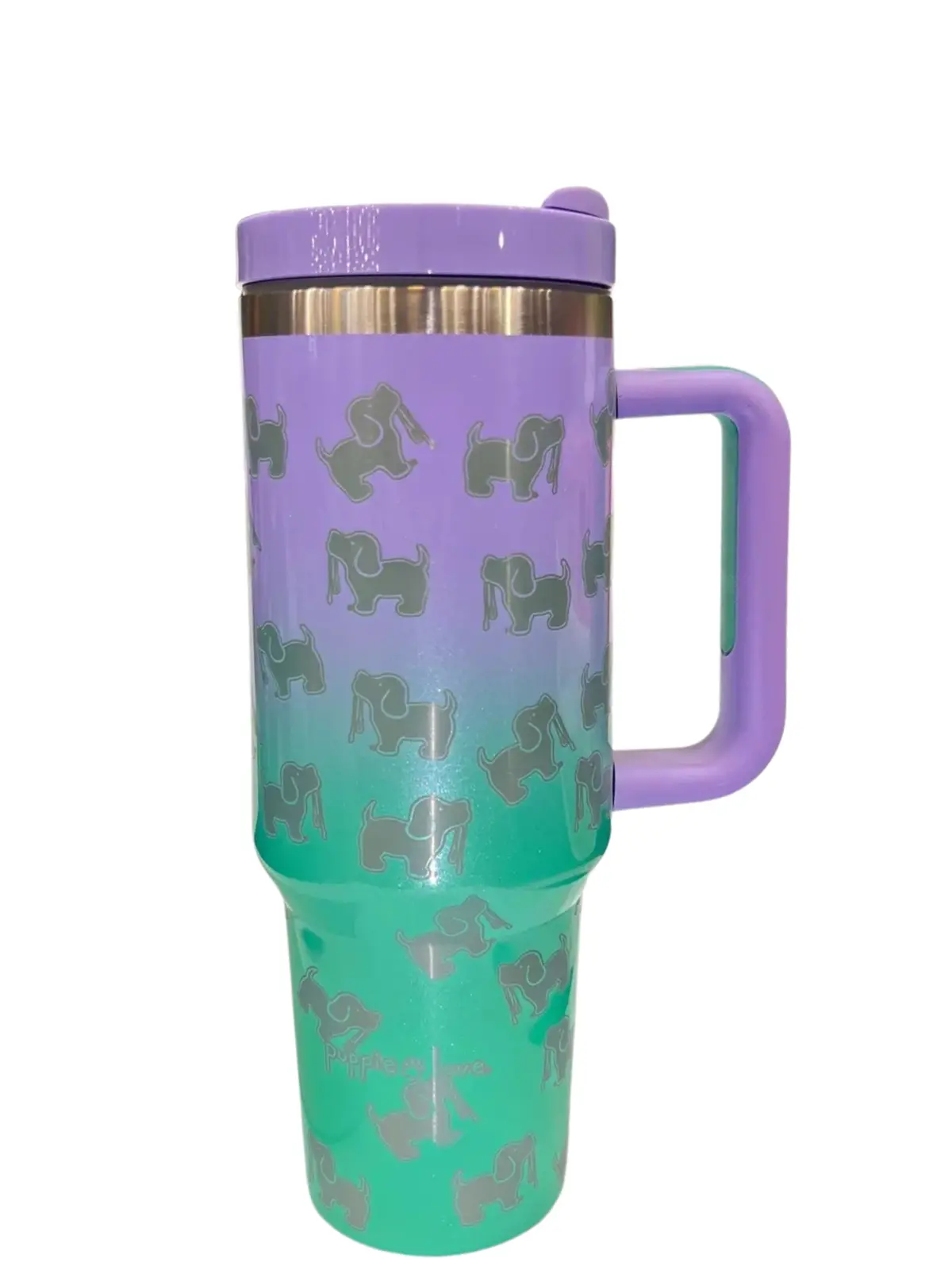 40Oz Stainless Tumbler, Violet/Green Ombre 1
