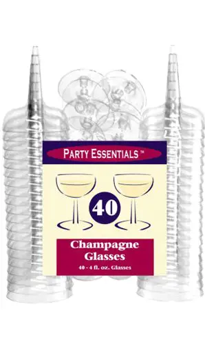 Party Essentials Champagne Glasses 40Pk 1