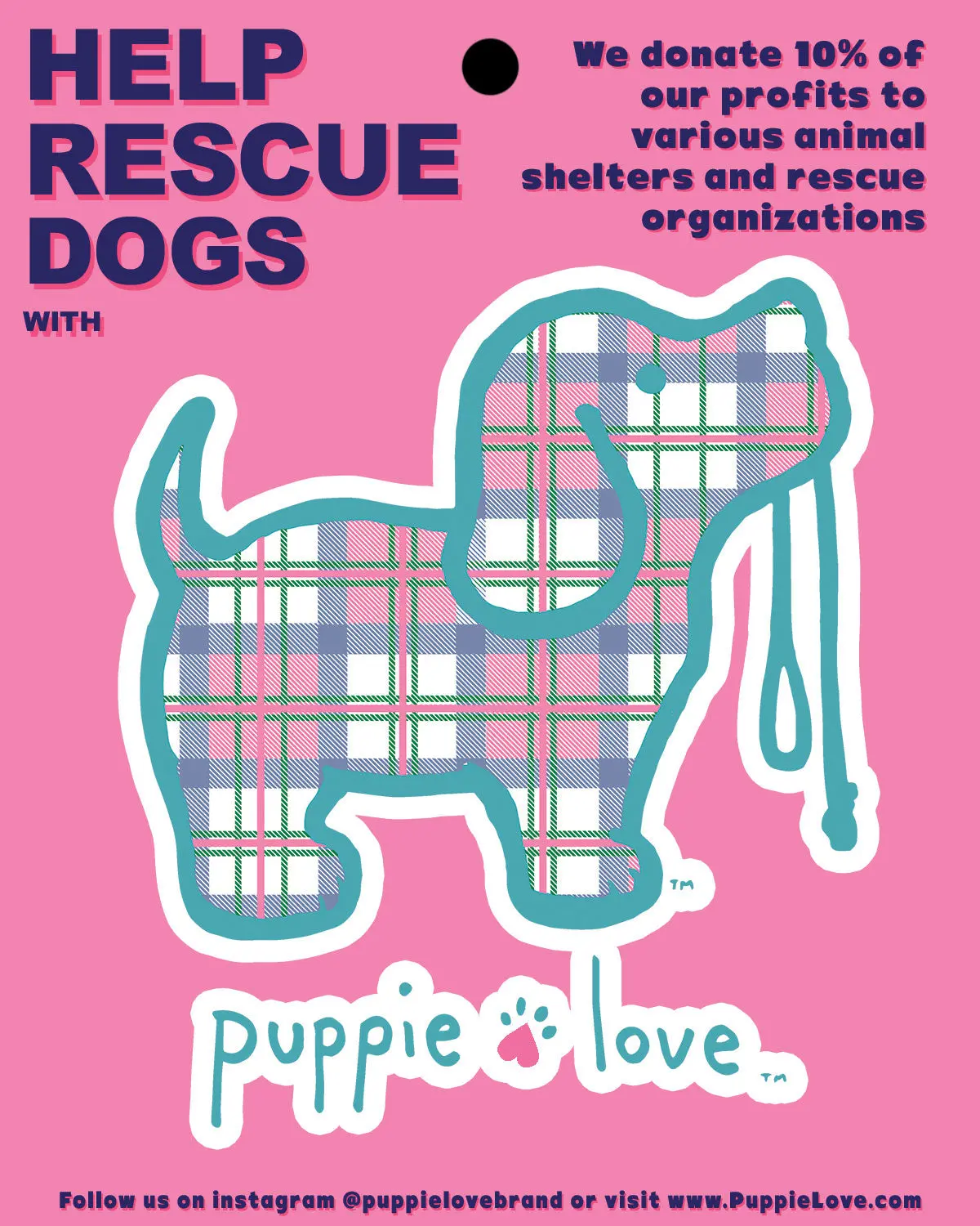 Plaid Pup Decal 1