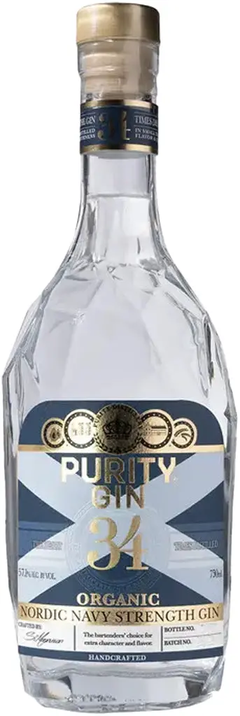 Purity 34 Organic Craft Navy Strength Gin 750Ml 1