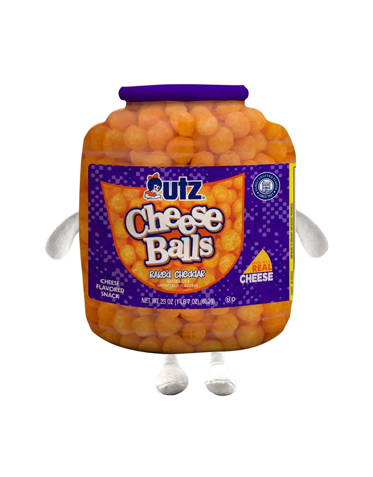 Utz Cheese Ball Barrel Plush Dog Toy 1