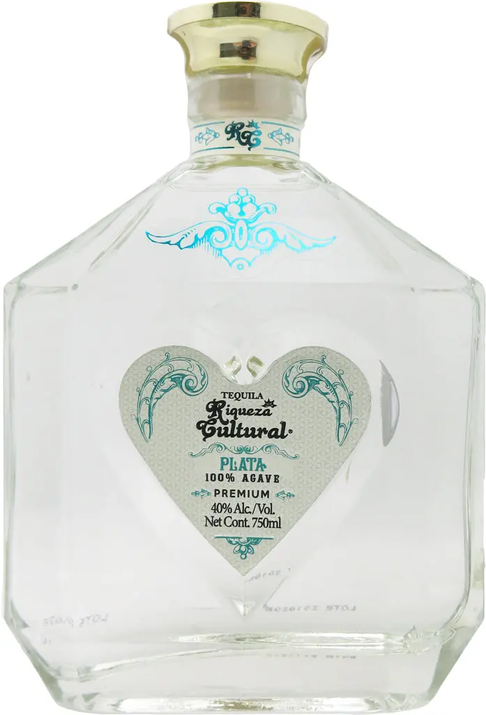 Riqueza Cultural Tequila Plata Corazon Glass 750Ml 1