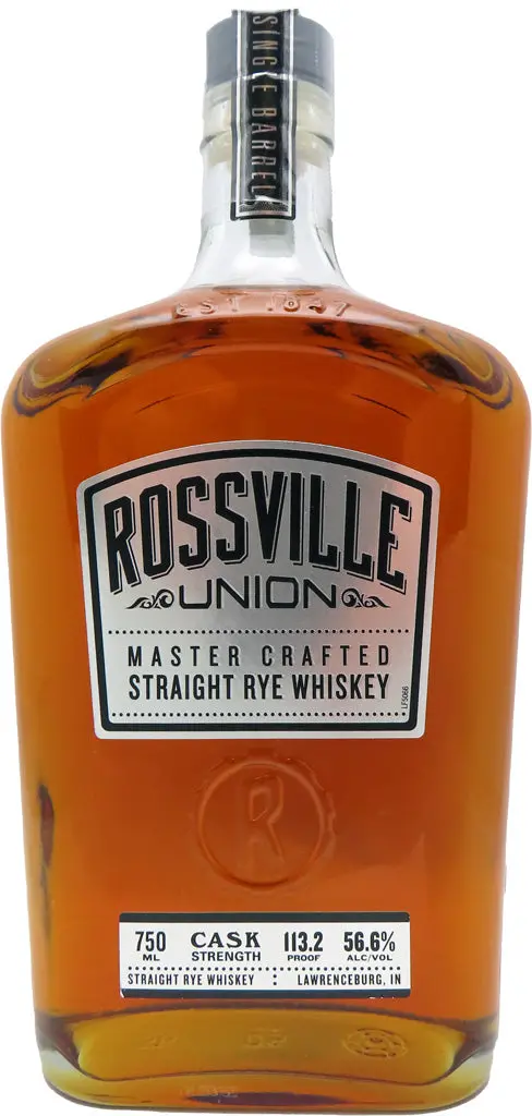 Rossville "Mission Exclusive" Union Master Crafted Cask Strength 56.6% Single Barrel Straight Rye Whiskey 750Ml 1