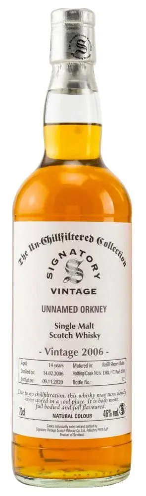 Signatory Unnamed Orkney 2006 14 Year Old Single Barrel Single Malt Whisky 750Ml 1