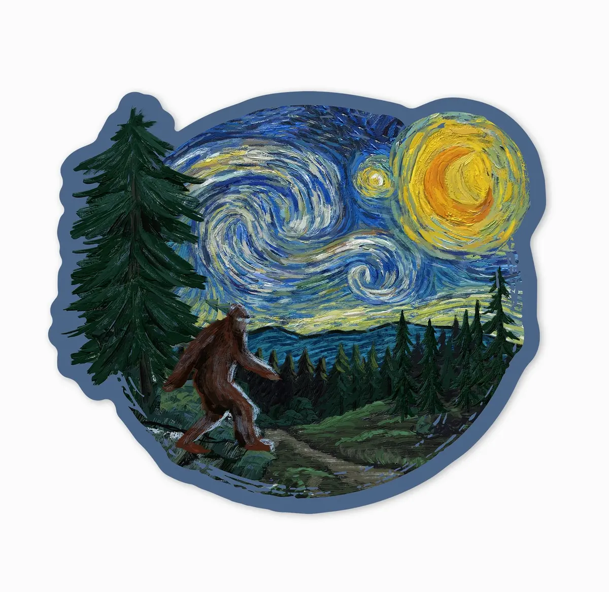 Northwest, Starry Night & Bigfoot Sticker 1