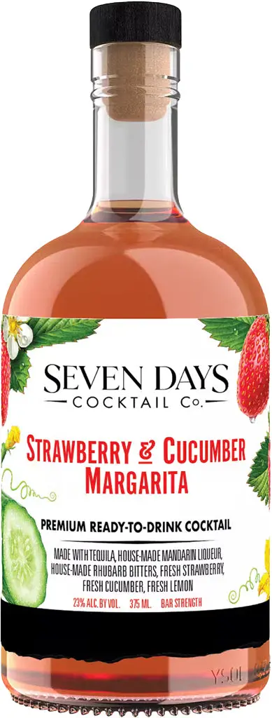 Seven Days Co. Strawberry & Cucumber Margarita 375Ml 1