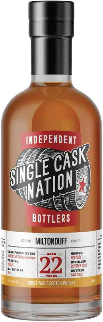 Single Cask Nation Miltonduff 22 Year Old Single Malt Whisky 2002 700Ml 1