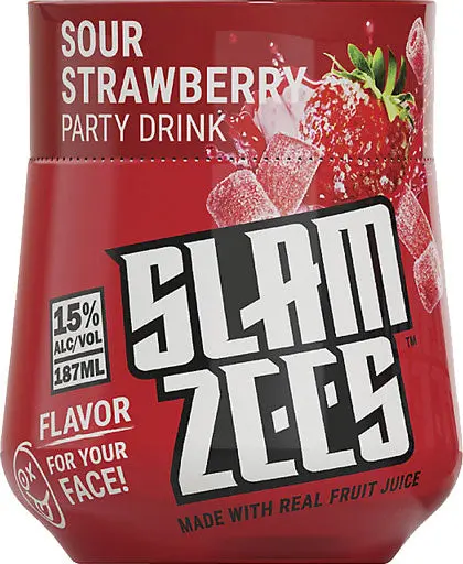 Slamzees Sour Strawberry Party Drink 187Ml 1