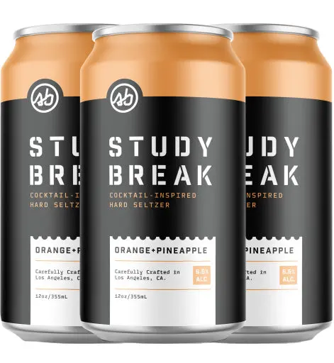 Study Break Orange Pineapple Seltzer 6Pk Cans 1