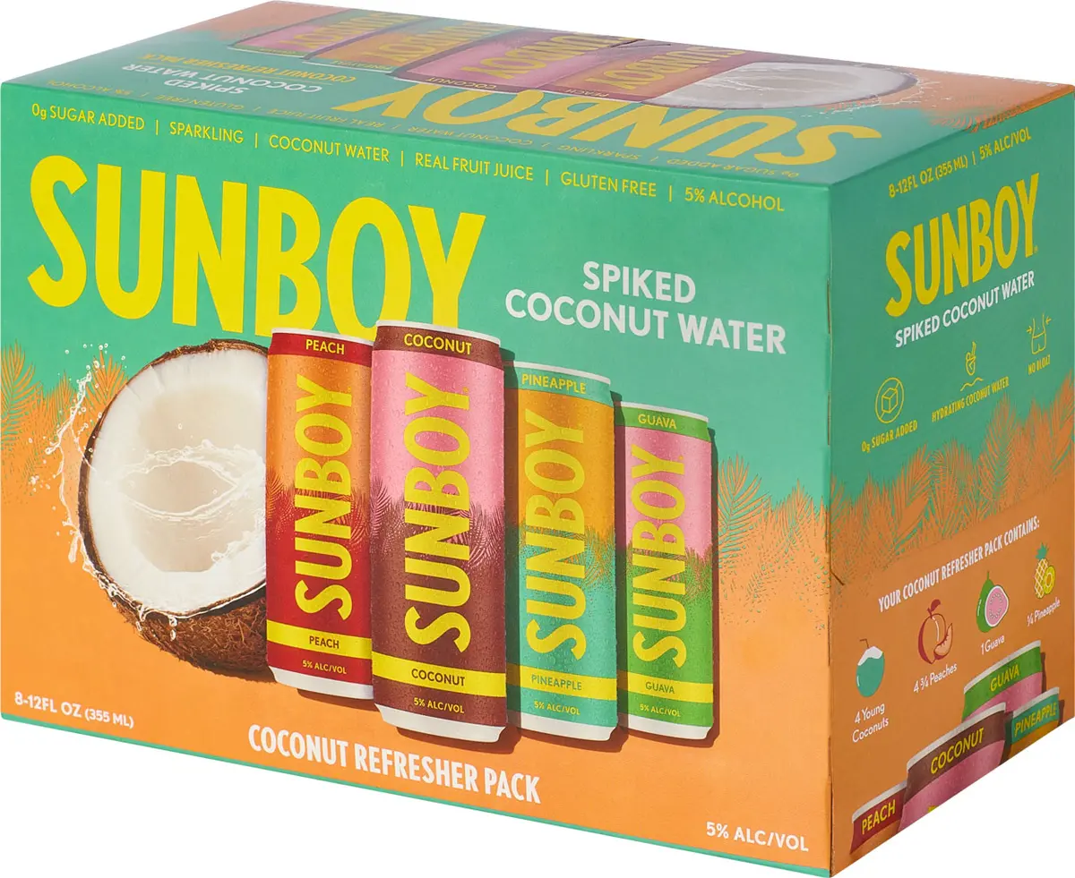 Sunboy Spiked Coconut Water Refresher Variety 8Pk Cans 1