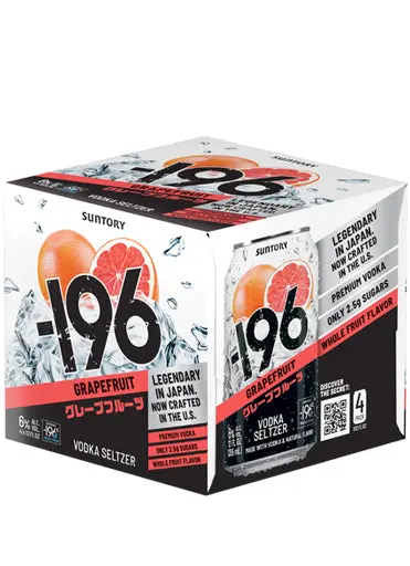 Suntory -196 Grapefruit Vodka Seltzer 4Pk Cans 1