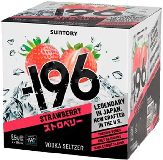 Suntory -196 Strawberry Vodka Seltzer 4Pk Cans 1