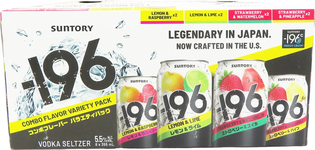 Suntory -196 Vodka Seltzer Combo Flavor Variety 8Pk Cans 1