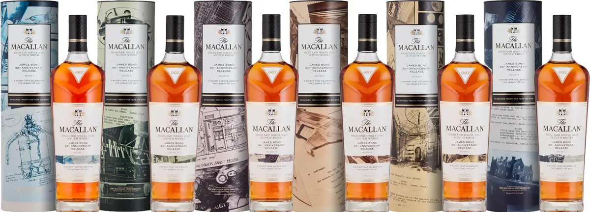 The Macallan James Bond 60Th Anniversary Decade Complete Set 700Ml 1