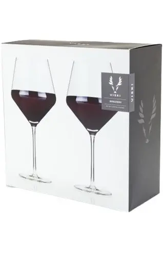 Viski Burgundy Glass 2Pk 1