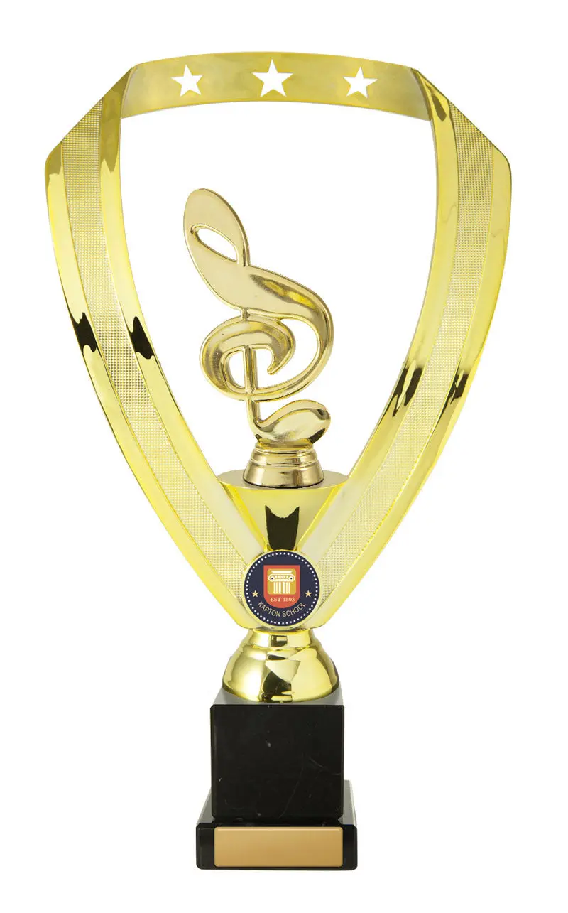 Music Note With Gold Backstand And Marble 2