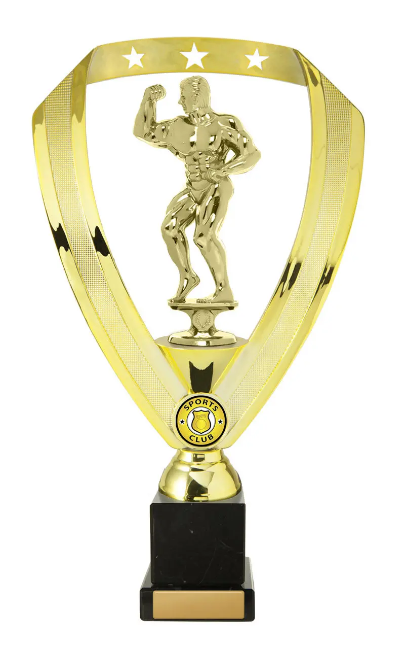 Body Builder Figure With Backstand And Marble 2