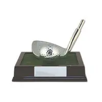 Golf Iron/Ball On Timber Base 1