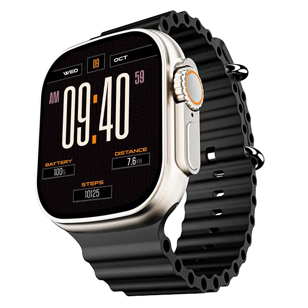 Boat Wave Genesis | Smartwatch With 1.96" (4.97Cm) Big Hd Display, Bt Calling, Luxurious Metal Body, Functional Crown 1
