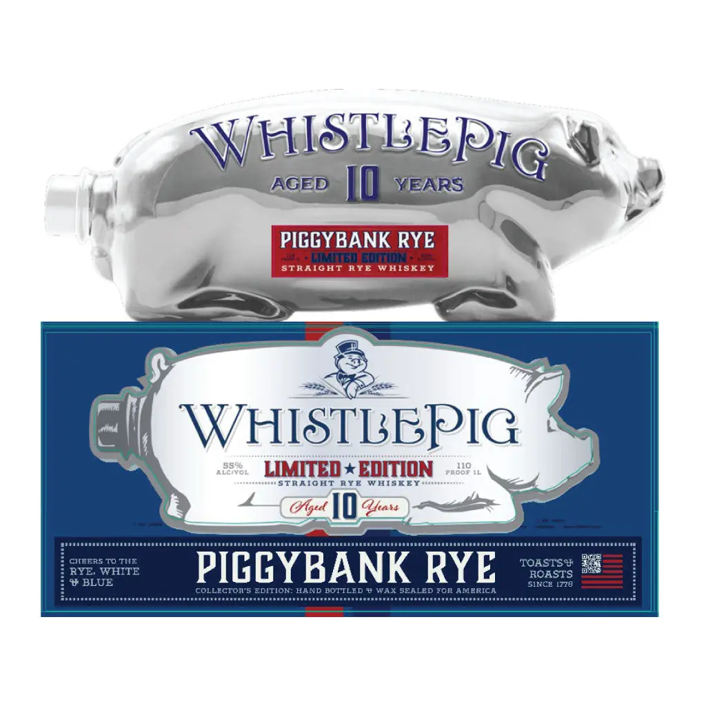 Whistlepig Piggybank Rye, White, And Blue Limited Edition 10 Year Old 1L 1