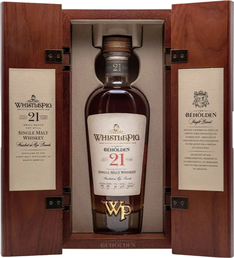 Whistlepig "The Beholden" 21 Year Old Single Malt Whiskey 750Ml 1
