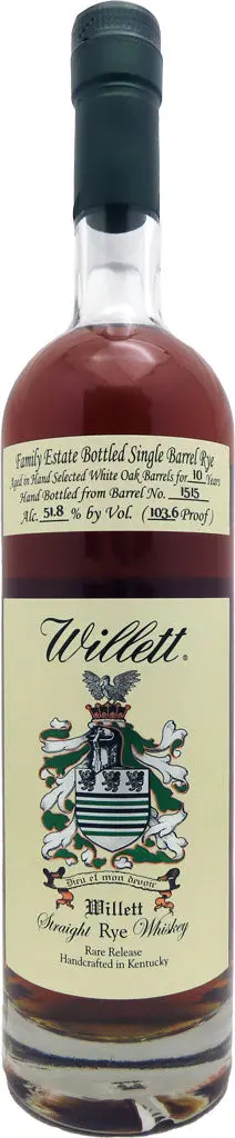 Willett Family Estate Rye Whiskey 10 Year Old #1515 103.6 Proof 750Ml 1