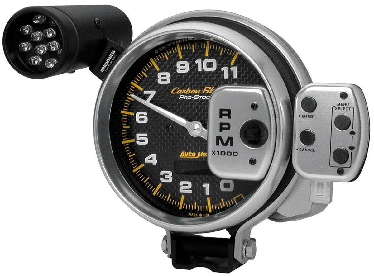Carbon Fiber Shift-Lite Tachometer – Compact Led Display With Customizable Shift Light 1
