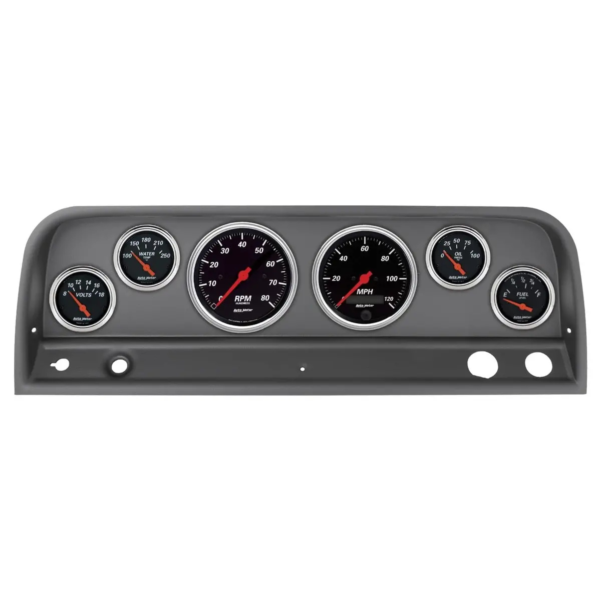 Autometer Designer Black Gauge Cluster – Modern Styling With 6-Gauge Layout (2128-06) 1