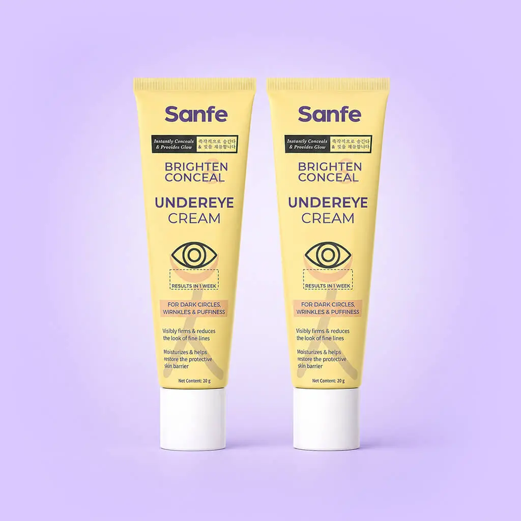 Sanfe Brighten & Conceal Undereye Cream | For Dark Circles, Wrinkles & Puffiness - 20G (Pack Of 2) 1