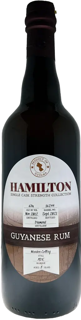 Hamilton "Mission Exclusive" 8 Year Old Ddl Wooden Coffey Still Single Barrel #16244 Cask Strength 67% Rum 2012 750Ml 1