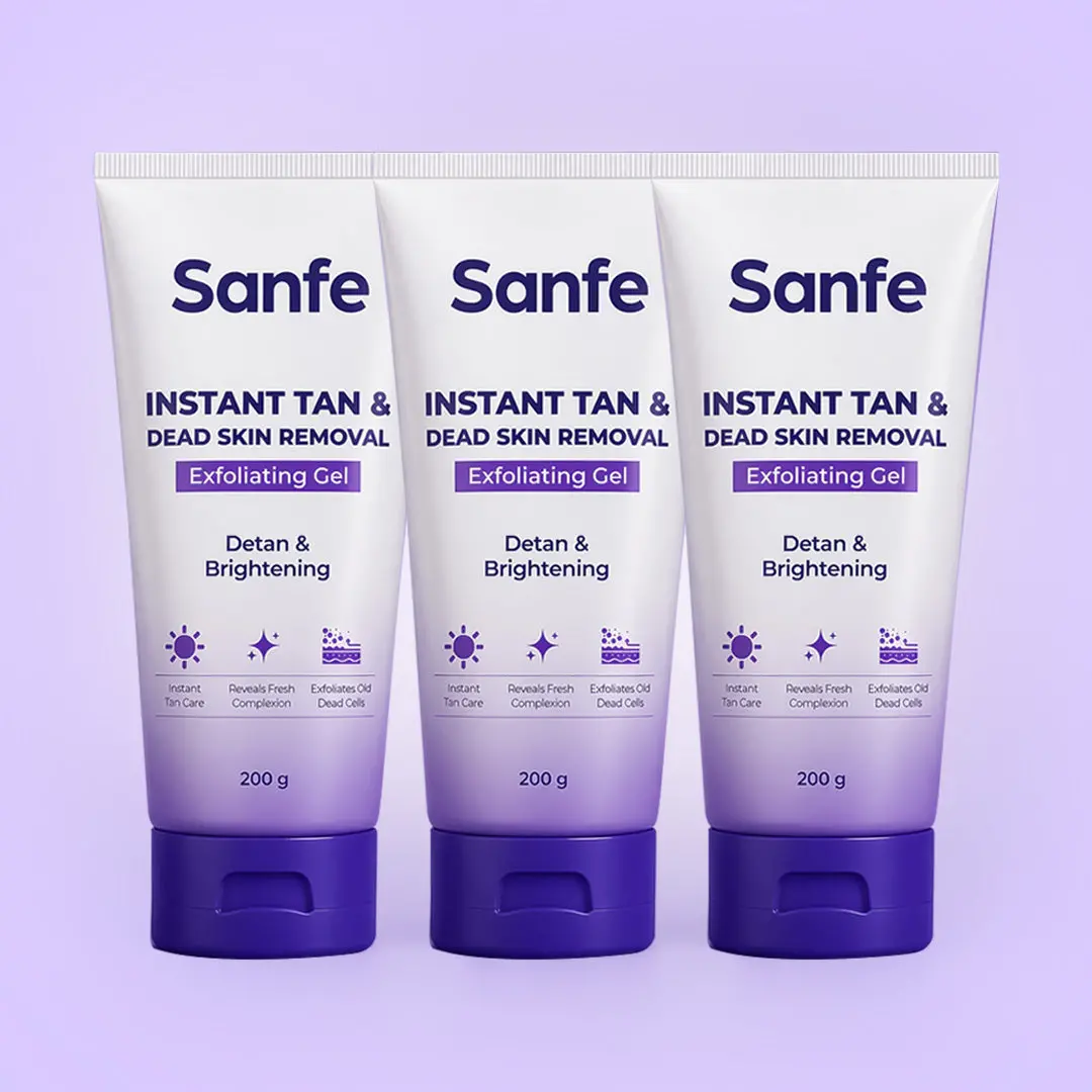 Sanfe Instant Tan & Dead Skin Removal Exfoliating Gel 200G (Pack Of 3) 1