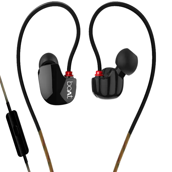 Boat Nirvanaa Uno | Wired Earphone With Mic, 8Mm Drivers, Superior Coated Cable, 3.5Mm Angled Jack, Secure Fit 1