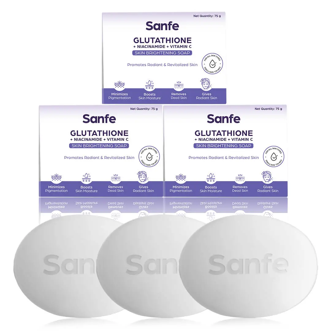 Sanfe Glutathione + Niacinamide + Vitamin C Brightening Soap 75Gm (Pack Of 3) 1