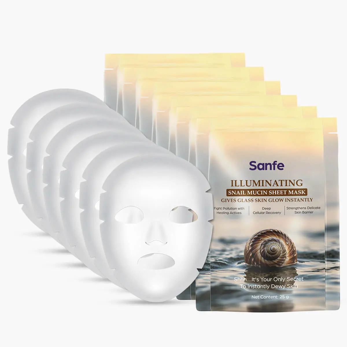 Illuminating Snail Mucin Sheet Mask (Pack Of 6) 1