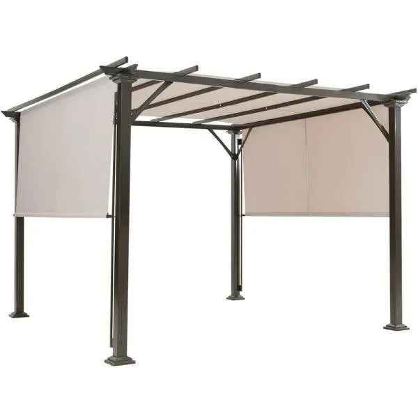 10 Ft. X 10 Ft. Metal Frame Patio Gazebos In Beige 1