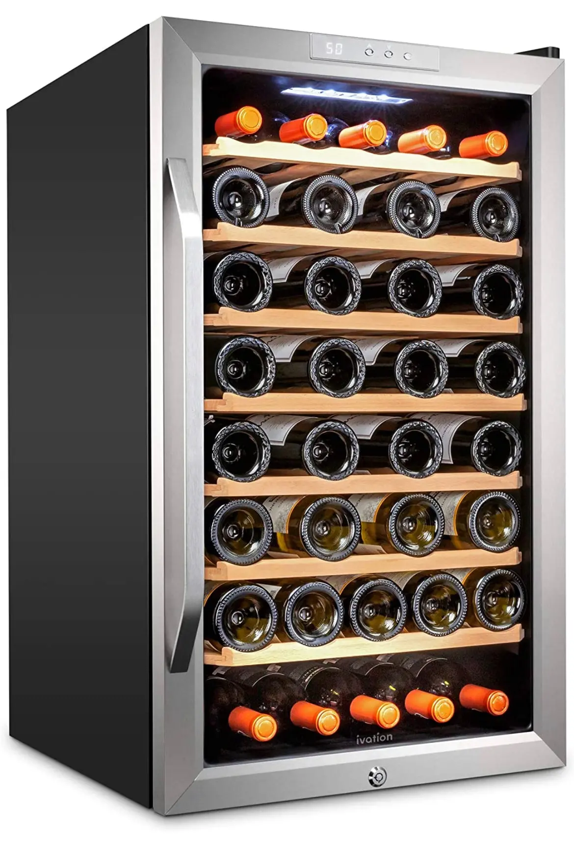Ivation 51 Bottle Compressor Wine Cooler Refrigerator W/Lock 1