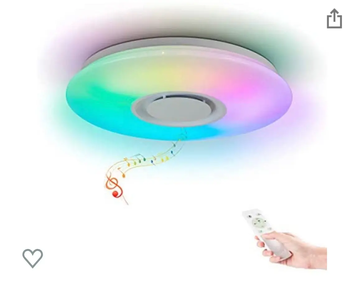 Rainbow Ceiling Light With Built In Bluetooth Speaker 1