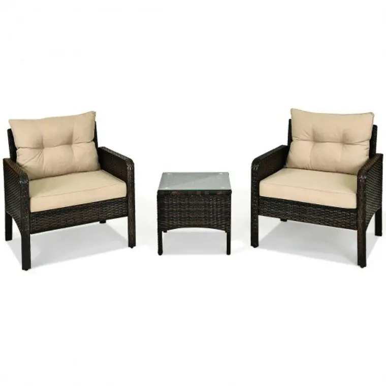 3Pc Wicker Patio Sofa Set 1