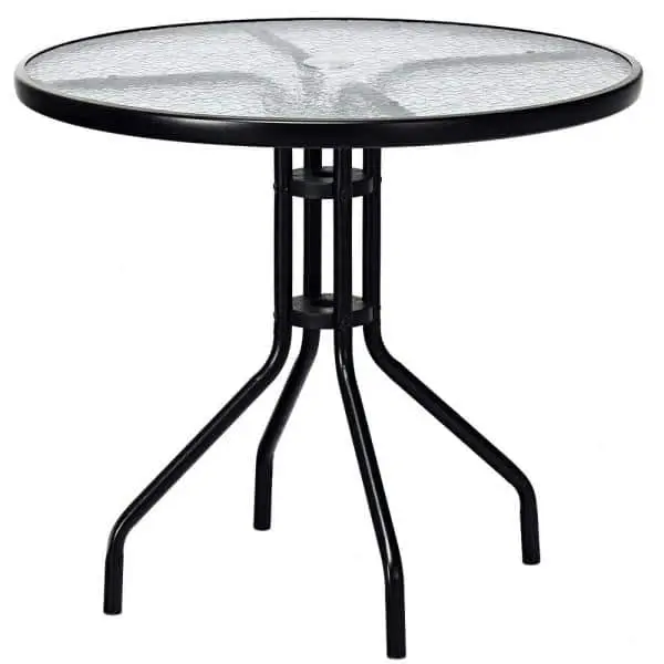 28 In. Black Round Metal Outdoor Bistro Table 1