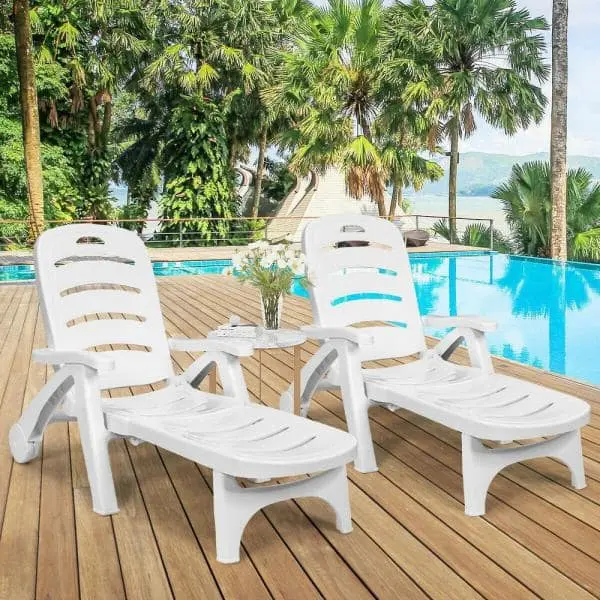 5-Position Plastic Adjustable Folding Lounge Chair 1