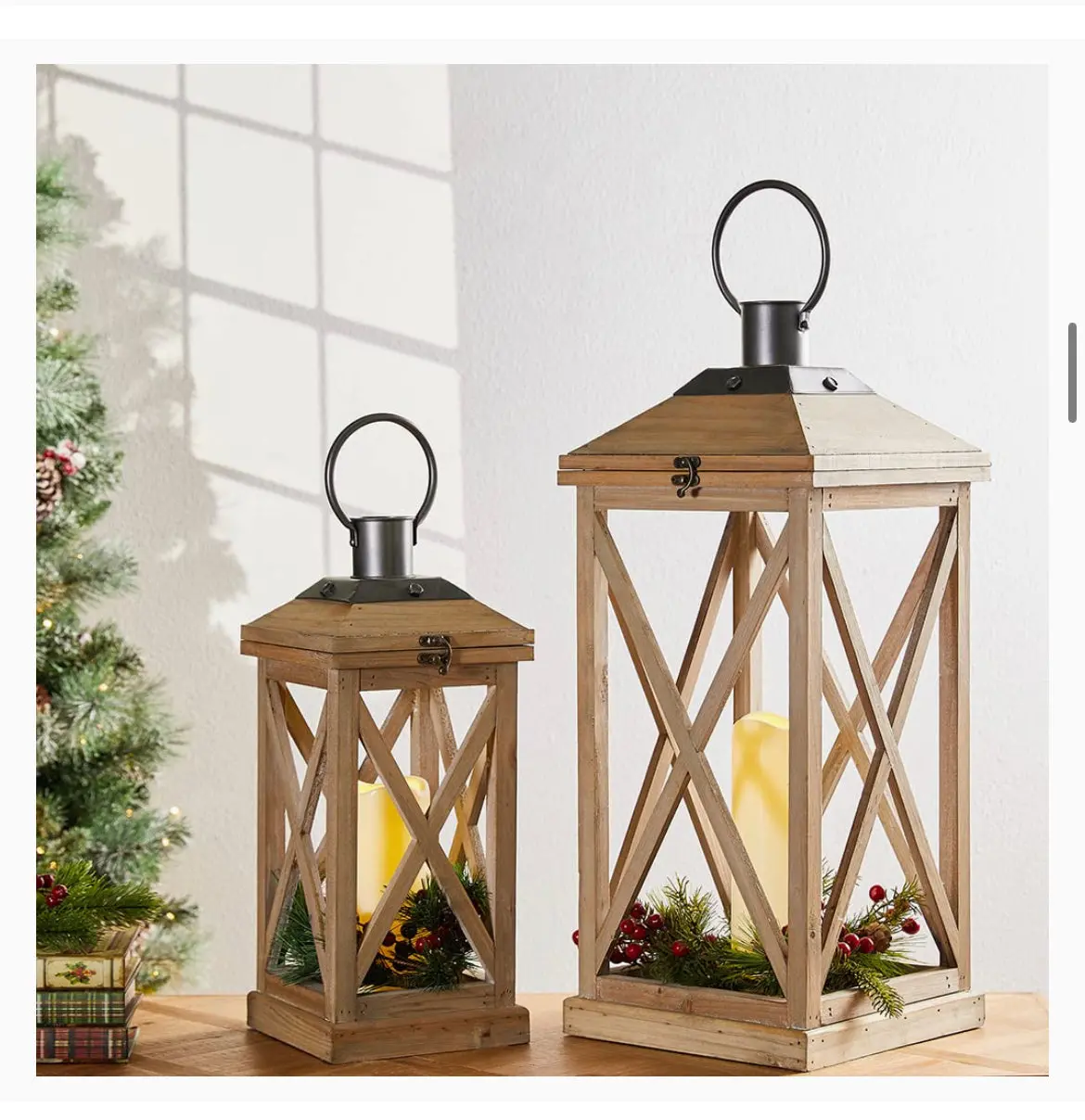 Wooden Farmhouse Latern 1