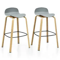 2 Barstools 30Inch Pub Chairs - Grey 1