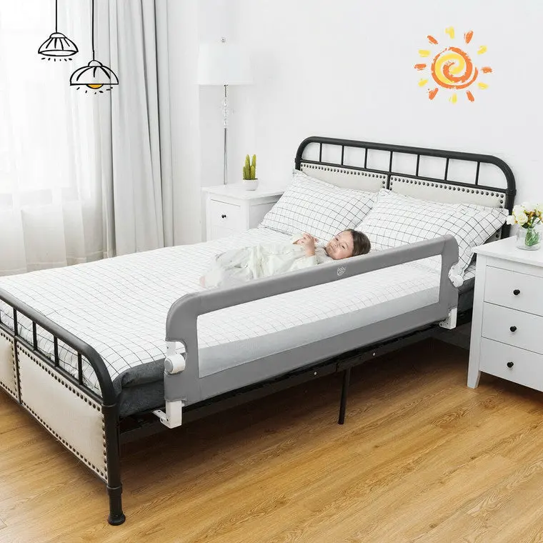 59-Inch Extra Long Bed Rail Guard-Gray 1