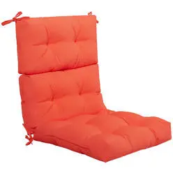Costway 22"X44" Indoor Outdoor High Back Chair Cushion Patio Seating Pad Orange 1