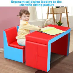 Kids Sofa Table Chair Set Couch Storage Box 1