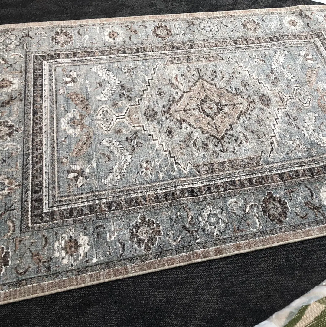 5X7 Floral Woven Area Rug Gray - Threshold 1