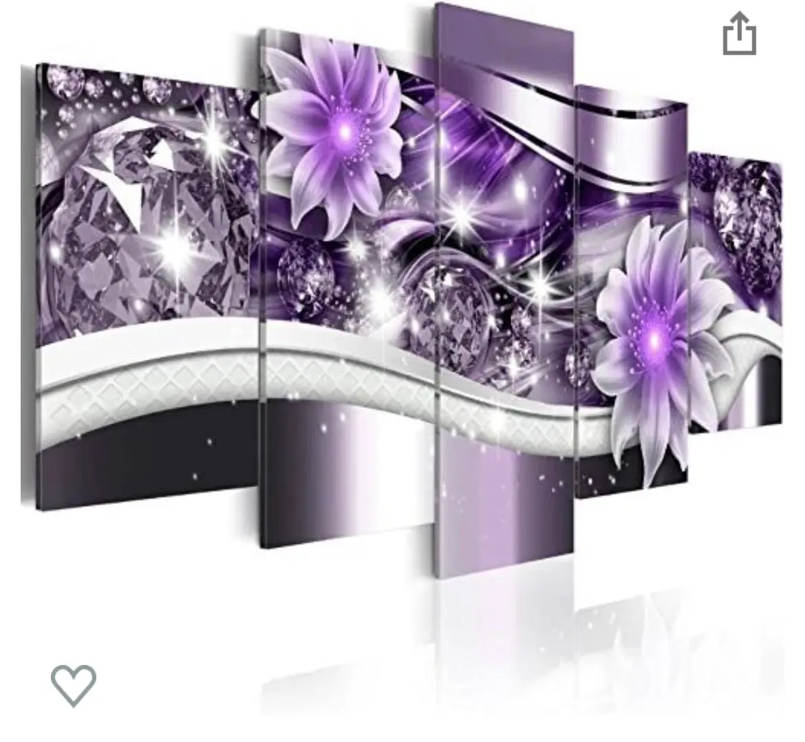 5 Piece Purple Canvas Art 1